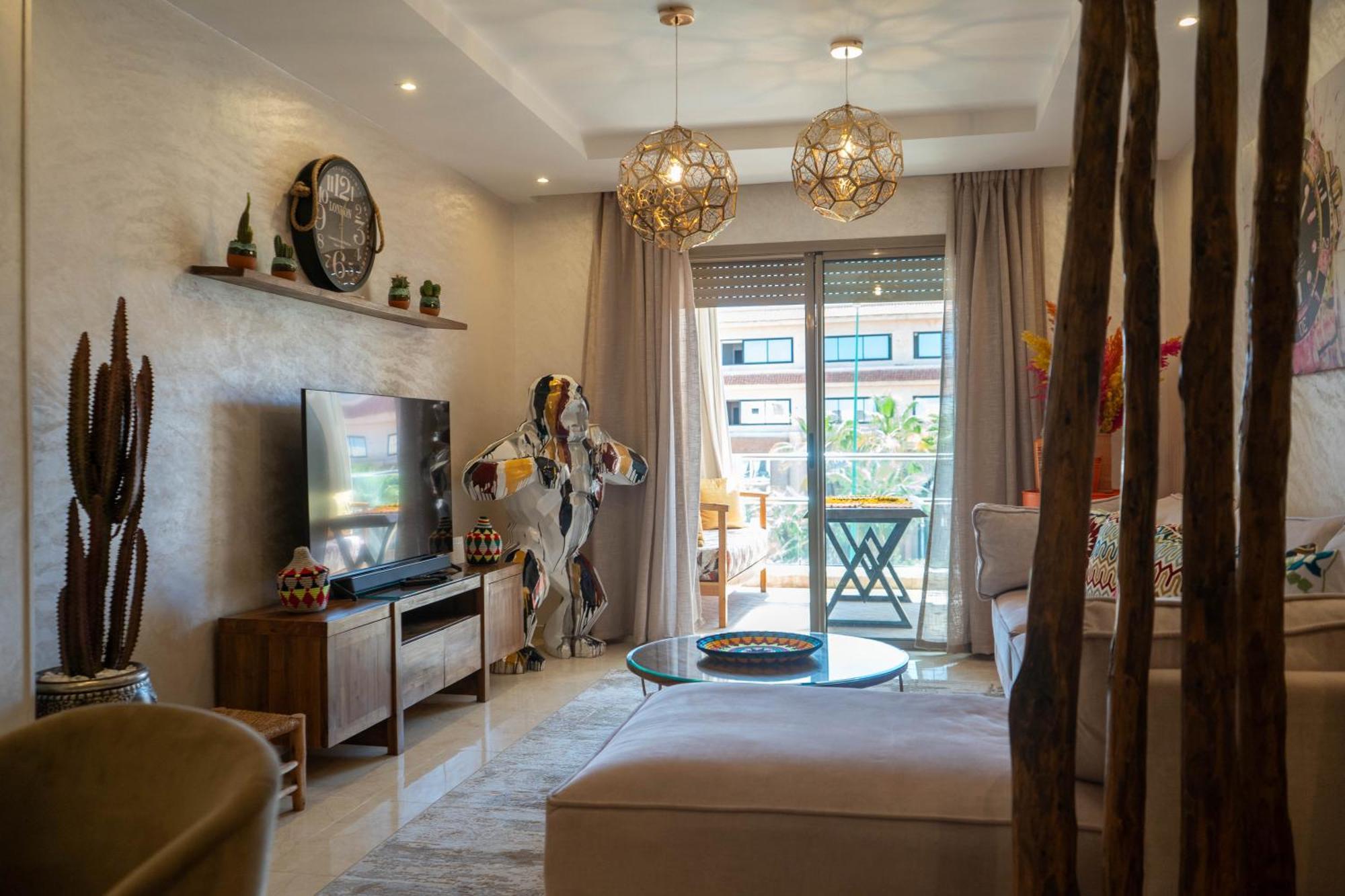 Magnifique Appartement Moderne De 2 Chambres Avec Piscine A 10 Min Du Centre De Marrakech Marrakesh Extérieur photo