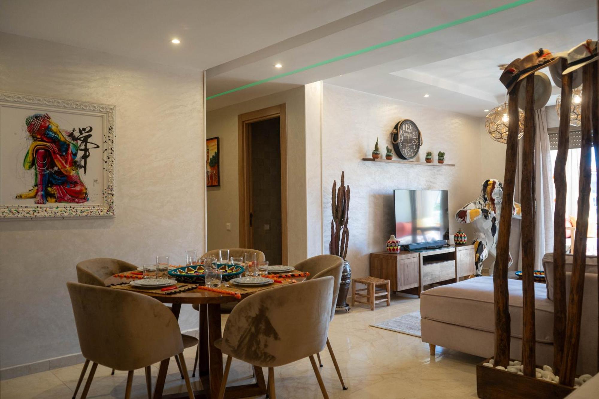 Magnifique Appartement Moderne De 2 Chambres Avec Piscine A 10 Min Du Centre De Marrakech Marrakesh Extérieur photo